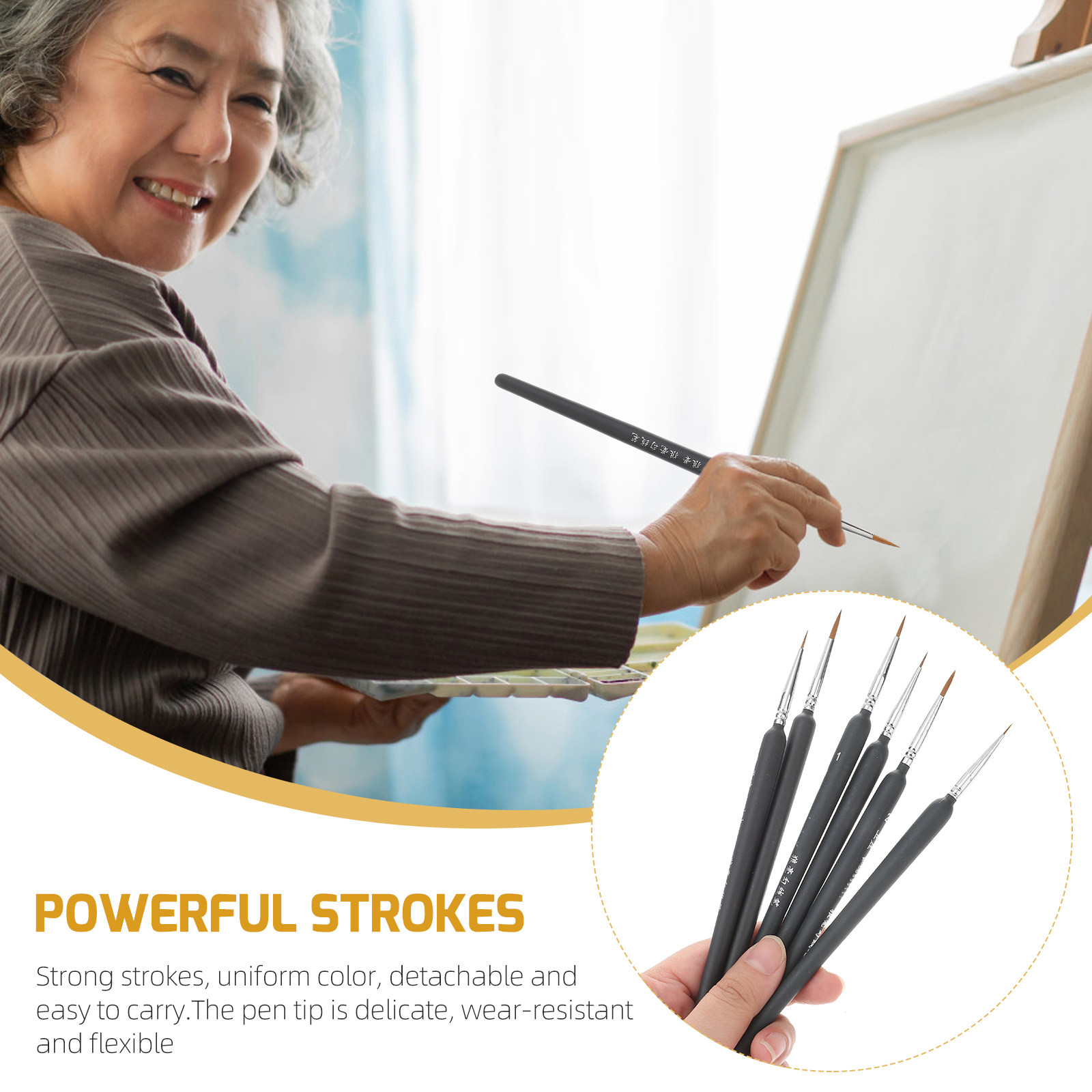 6 pinceles de dibujo lineal, a - Travel Accessories Drawing reseña y precio