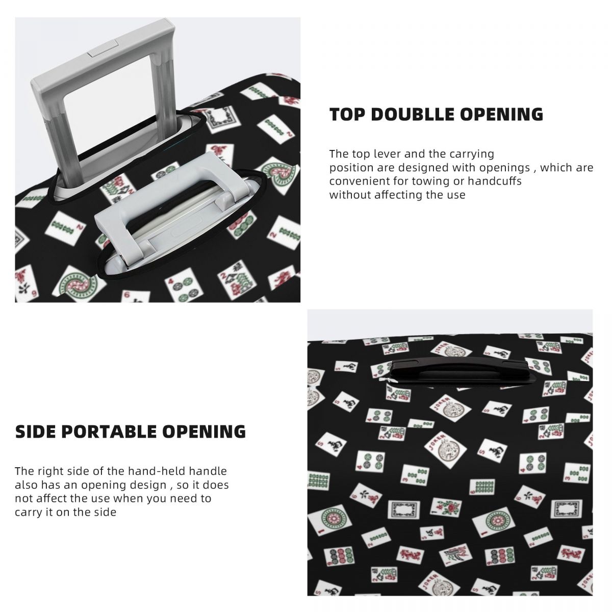 Funda de maleta Mahjong negra, - Travel Accessories To 3D Print reseña y precio